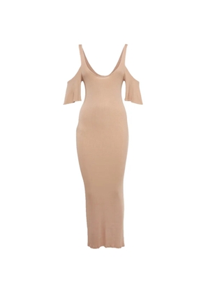 424 rib-knit open-shoulder maxi dress - Neutrals