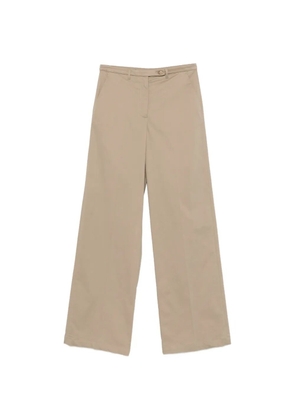 Emporio Armani straight-leg logo-embroidered trousers - Neutrals