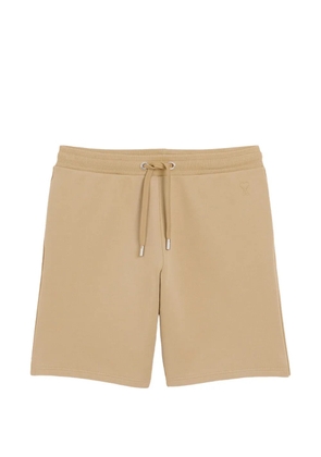 AMI Paris cotton shorts with embossed Ami de Coeur - Neutrals