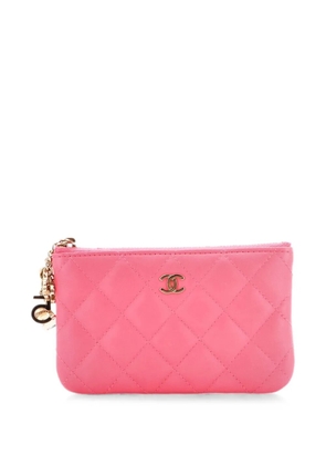 CHANEL Pre-Owned CC Casino O Case Clutch Quilted Lambskin Mini pouch - Pink