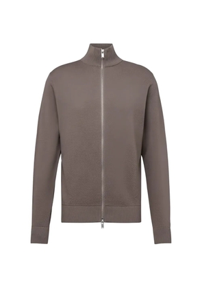 Drykorn zip-up textured-knit sweater - Brown