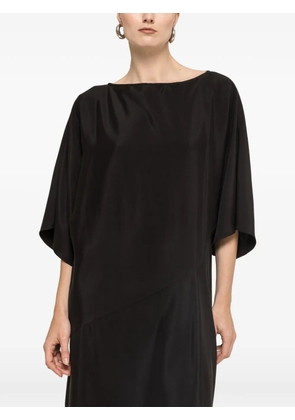 NISSA viscose and silk midi dress - Black