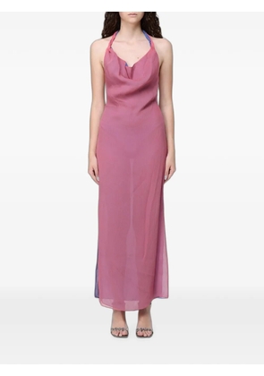 Giorgio Armani silk cowl-neck maxi dress - Pink