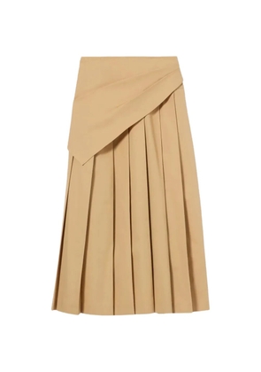 Claudie Pierlot pleated wrap-style midi skirt - Neutrals