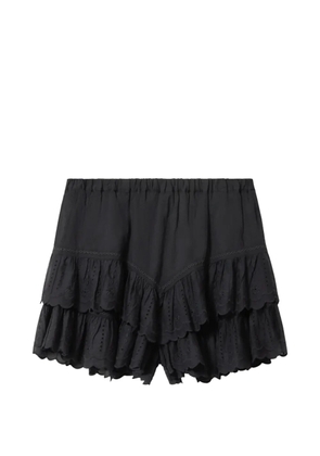 MARANT ÉTOILE Jocadia cotton and floral lace shorts - Black