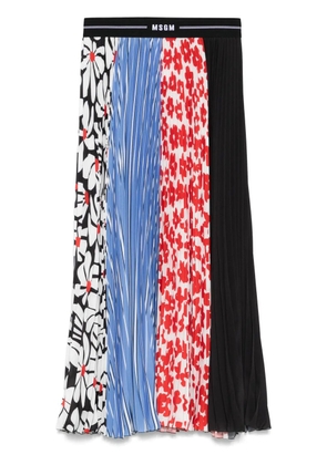 MSGM mix-print midi skirt - Black