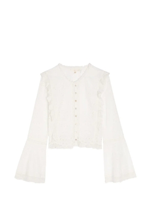 LoveShackFancy Hawthorn Eyelet broderie-anglaise ruffled-trim blouse - White