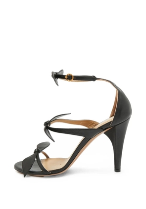 Chloé Pre-Owned bow-detail ankle-strap sandals - Black