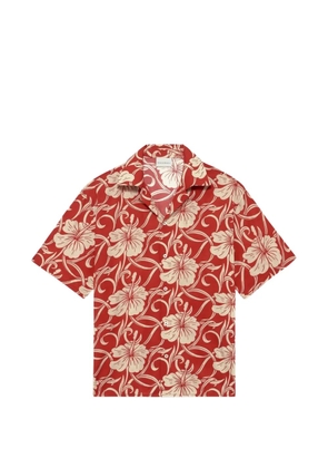 Drôle De Monsieur hibiscus-monogram print shirt - Red