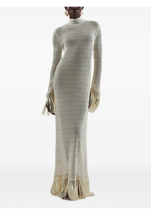 Taller Marmo New Mexico fringe-trimmed dress - Neutrals