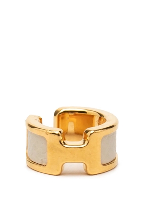Hermès Pre-Owned 2020-2026 Gold Plated and Epsom Olympe Ear Cuff costume earrings