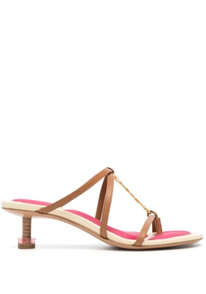 Jacquemus Pralu 45mm leather sandals - Brown
