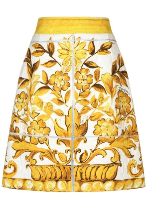 Dolce & Gabbana Majolica-print pencil skirt - Yellow