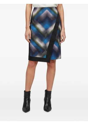 Karen Millen printed wrap mid-length skirt - Black