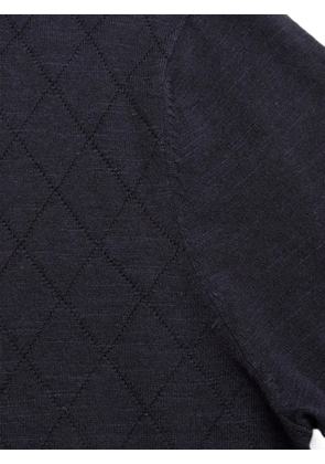 Blue de Gênes diamond-knit polo shirt