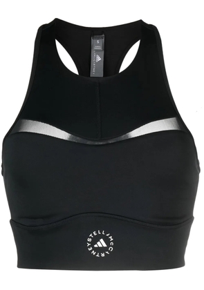 adidas by Stella McCartney Training logo-print cropped top - Black