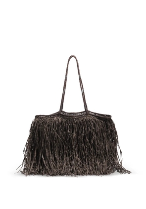 Bimba y Lola large fringed shoulder bag - Brown