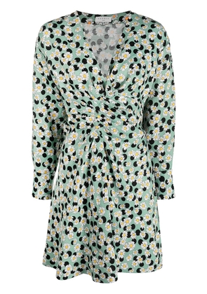 SANDRO floral-polka dot print mini dress - Green