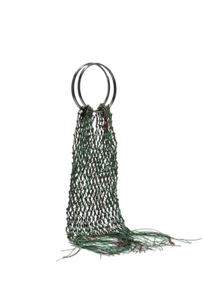Bimba y Lola knotted fringed tote bag - Green