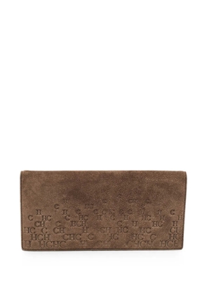 Carolina Herrera Vintage Monogram suede wallet - Brown