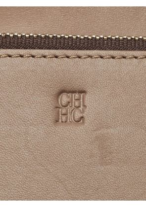 Carolina Herrera Vintage Monogram suede wallet - Brown
