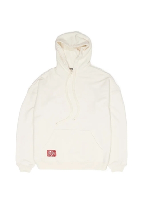 Bimba y Lola lace-panelled logo-patch hoodie - White