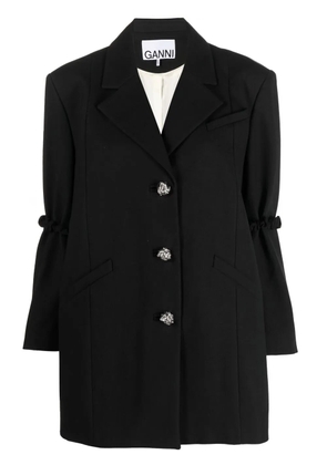 GANNI oversized single-breasted blazer - Black