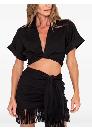 JBQ Chiara twist-detail crop top - Black