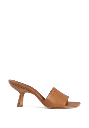 Giuseppe Zanotti square-toe leather mules - Brown