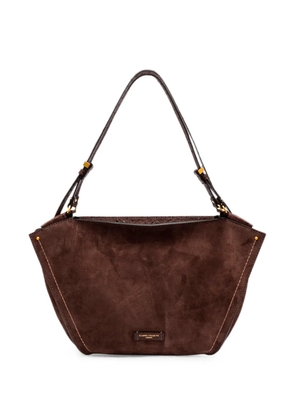 GIANNI CHIARINI large Bloom suede shoulder bag - Brown