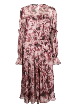 Alberta Ferretti floral-print silk dress - Pink