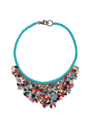 Bimba y Lola bead-embellished necklace - Blue