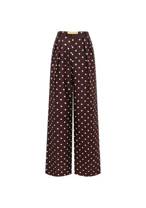 ZIMMERMANN polka-dot pleated trousers - Brown
