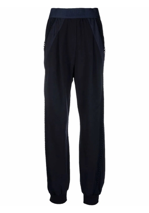 Alberta Ferretti cut-out detail track pants - Blue
