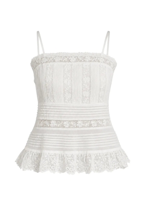 LoveShackFancy Charlan lace-trim top - White