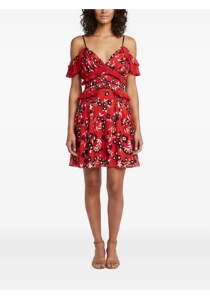 Self-Portrait floral-print ruffled mini dress - Red
