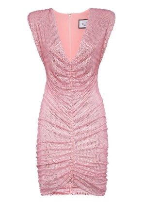 Philipp Plein crystal-embellished ruched minidress - Pink