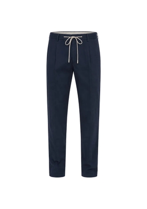 Eleventy drawstring-waist straight-leg trousers - Blue