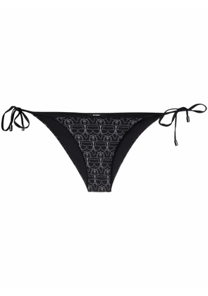 Karl Lagerfeld monogram-pattern side-tie bikini briefs - Black
