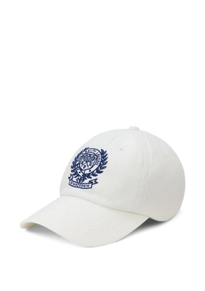 Polo Ralph Lauren crest leather strap linen cap - White