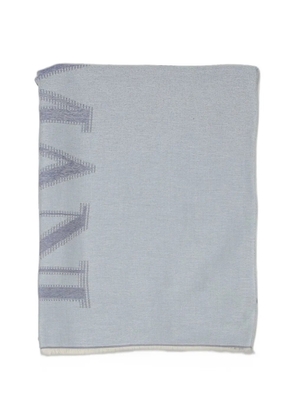 Emporio Armani logo-detail scarf - Blue