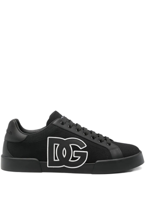 Dolce & Gabbana logo-plaque low-top sneakers - Black