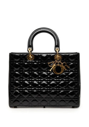 Christian Dior Pre-Owned 2010 Large Patent Cannage Lady Dior satchel - Black