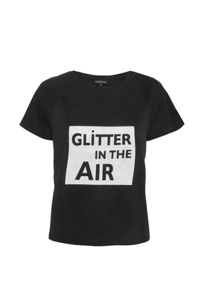 Emporio Armani Pre-Owned glitter-print short-sleeve T-shirt - Black