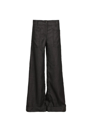 Hannes Roether pinstripe-pattern wide-leg trousers - Black