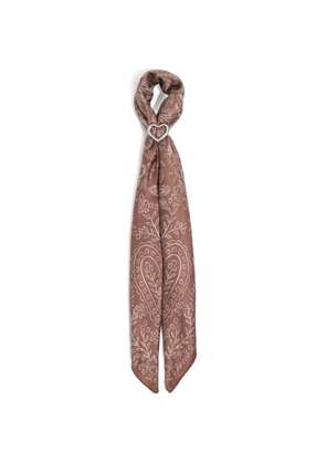 Bimba y Lola floral-print heart-ring scarf - Brown