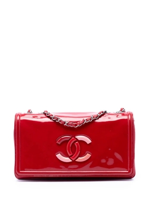 CHANEL Pre-Owned 2009-2010 CC Patent Lipstick Ligne Flap shoulder bag - Red