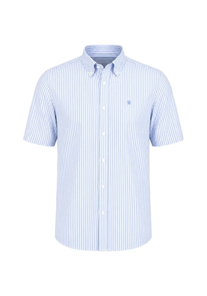 BOSS vertical-stripe short-sleeved shirt - Blue