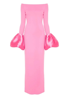 Solace London Talia oversized-cuffs gown - Pink