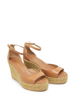 Stuart Weitzman ankle-strap heeled espadrilles - Brown